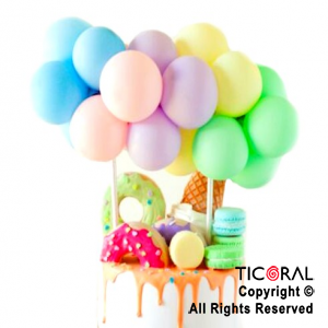 SET TOPPER GLOBOS PARA TORTA TONOS MULTICOLOR PASTEL X 1